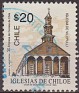Chile - 1993 - Architecture, Church - 20 $ - Marron - Church - Scott 1053 - Iglesias de Chiloe Vilupulli - 0